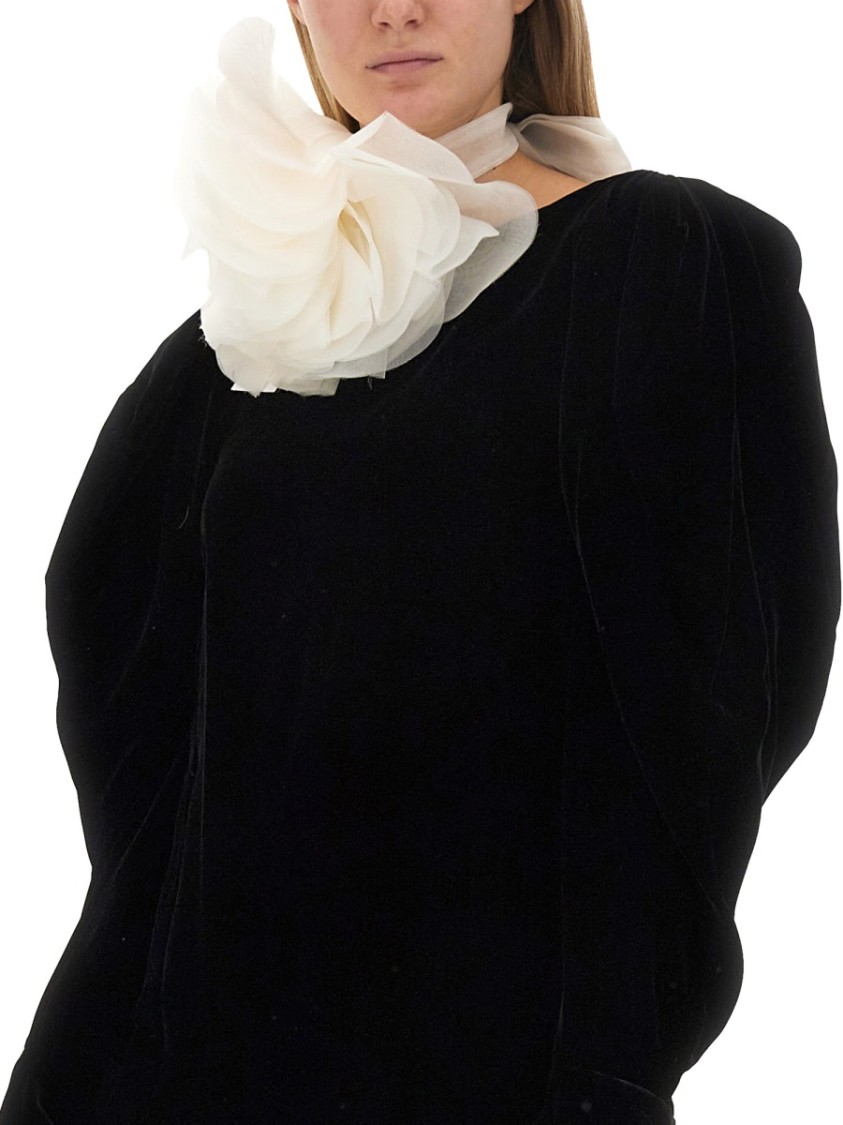 Nina Ricci Slim Fit Mini Dress With Voluminous Sleeves In Black