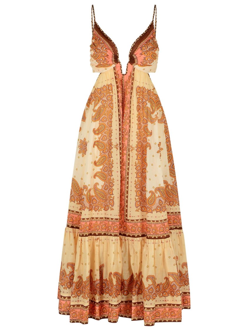 801 Zimmermann 'maxine' Orange Cotton Dress In Orange