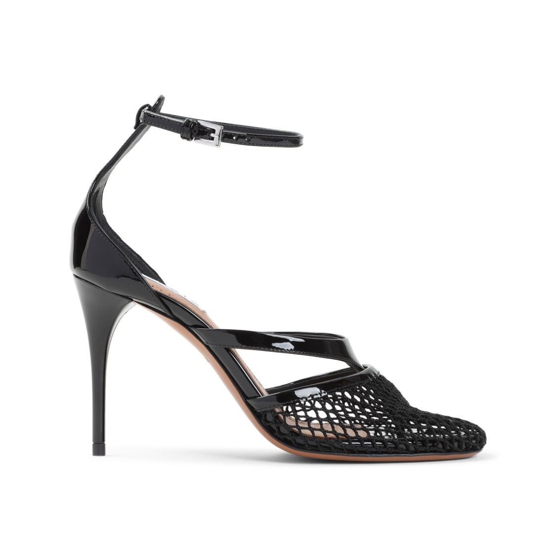 Shop Alaïa 9cm Heelopen-toe Sandals With Ankle Strap In Black