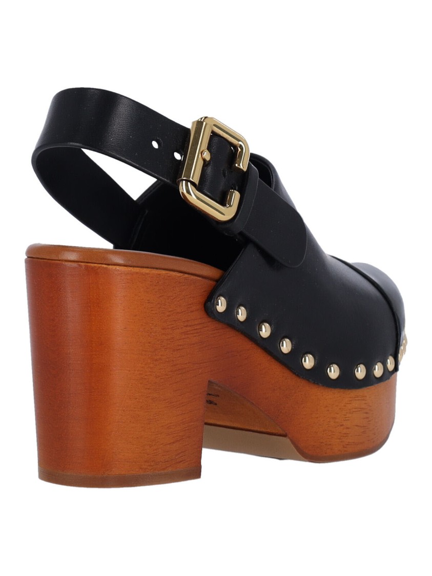 CHLOÉ CHLOÉ "JEANNETTE" WEDGE SANDALS – BLACK