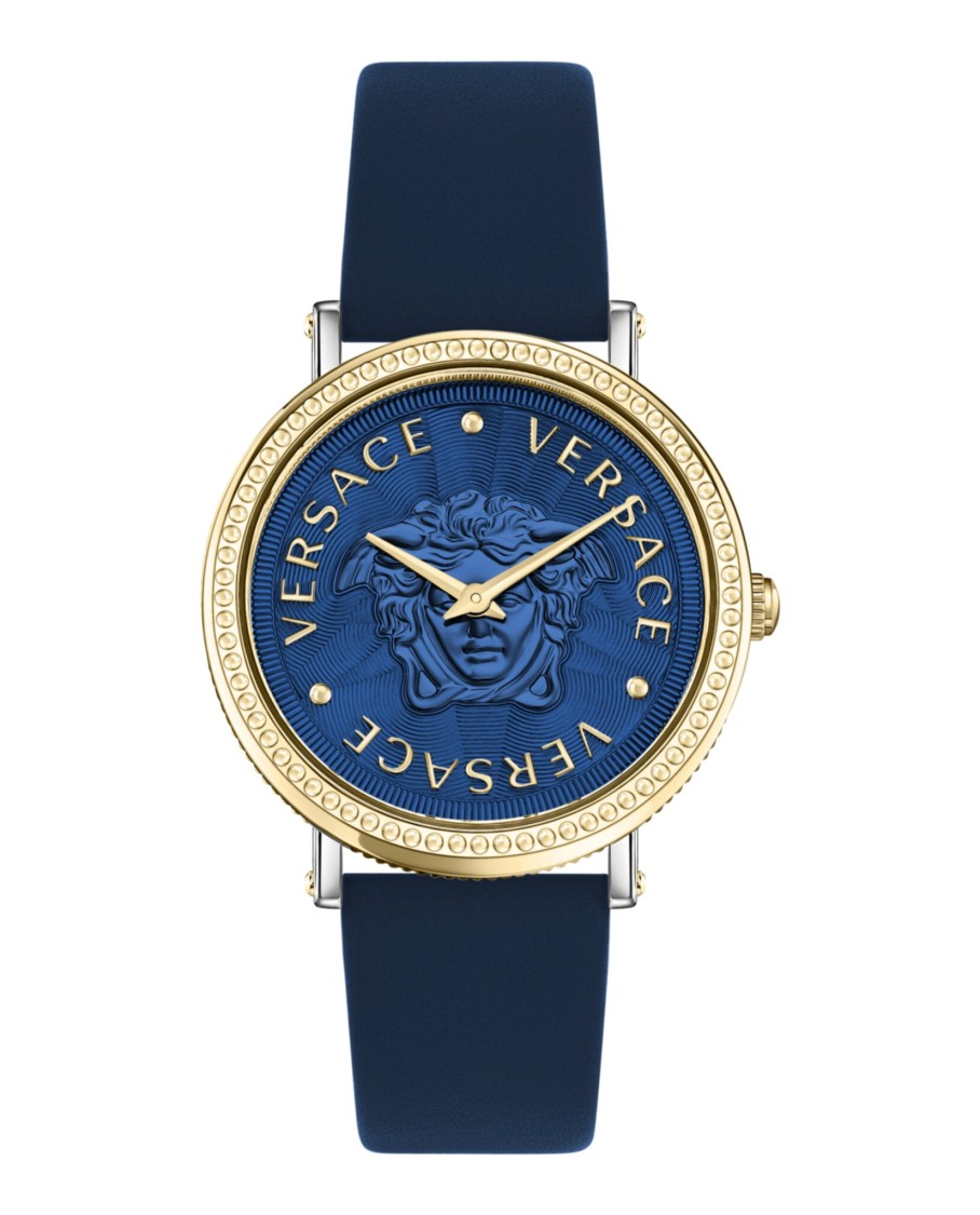 Versace 37mm Tte Blu Dial Blu Strap
