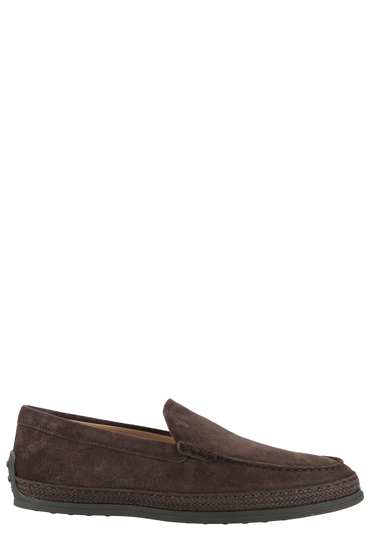 Tod's Raffia Slippers Shoes In Black