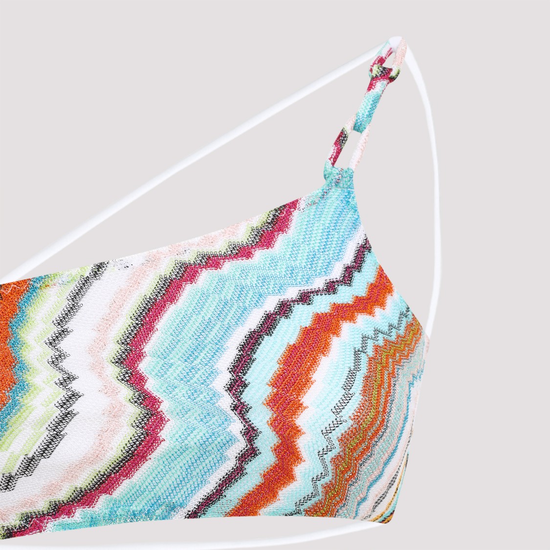 Missoni Multicolor Wave Asymmetric Cutout One-piece Swimsuit In White