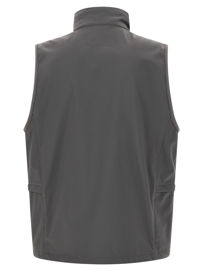 C.p. Company Shell Hooded Sleeveless Jacket In Gray