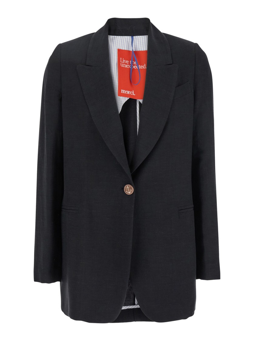 Merci Black Jacket With Classic Lapels