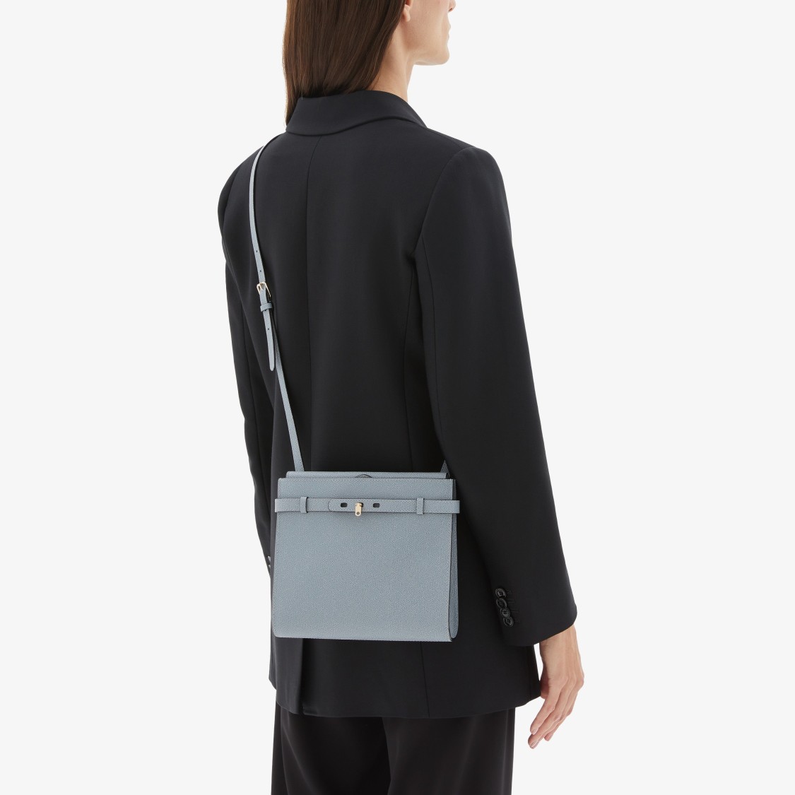 Valextra Brera B-tracollina Crossbody B In Gray