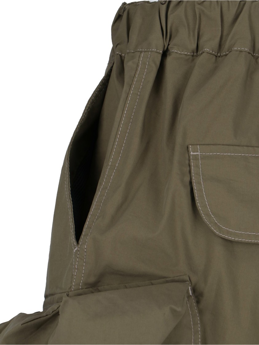Shop And Wander Oversized Belted Cargo Shorts In Green Cotton Blend
