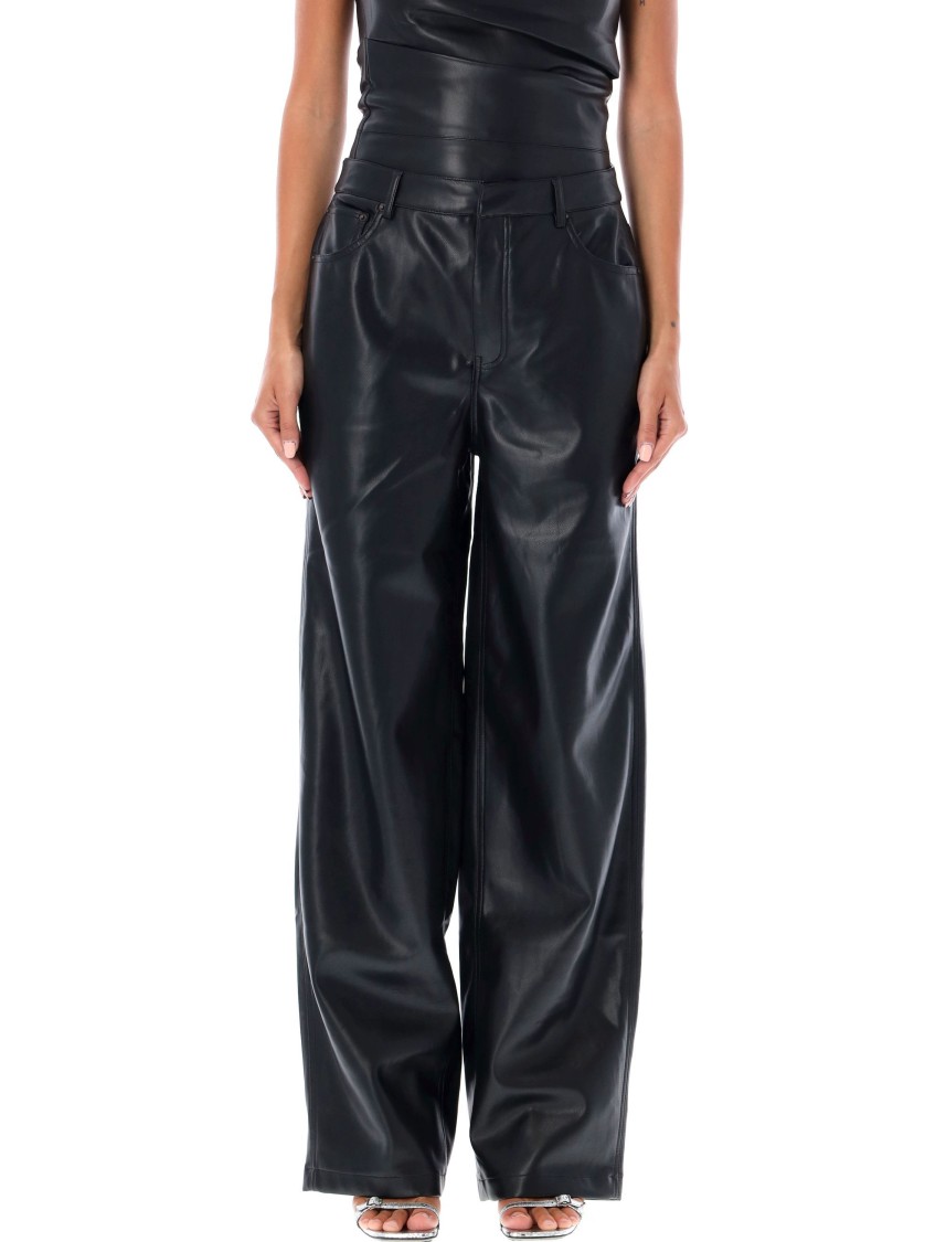 Rotate Birger Christensen Rotate Birgerchristensen Wide Leg 5 Pocket Pant In Black