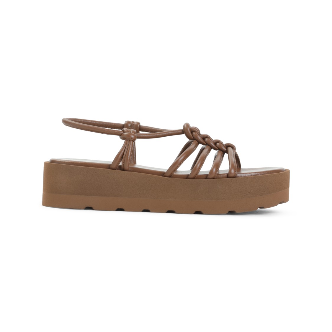 Gianvito Rossi Camel Brown Caged Slingback Sandals In Brown