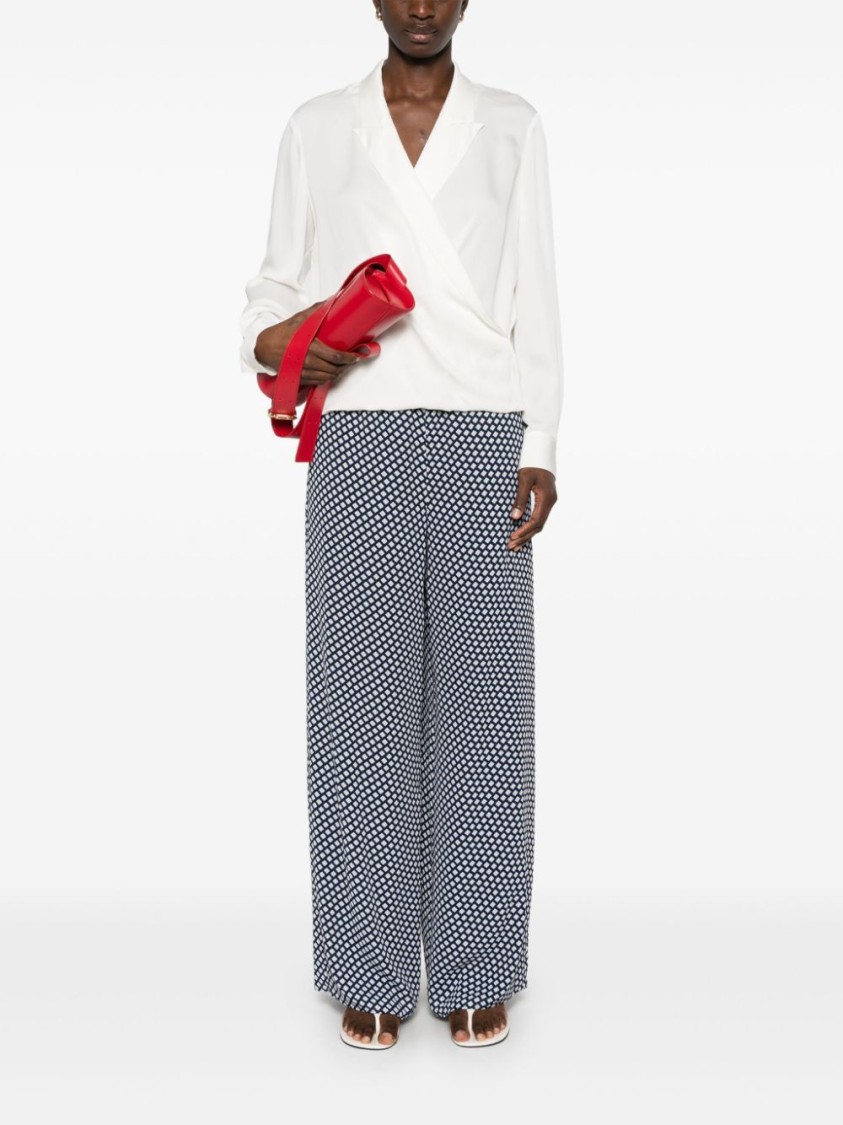 Theory Women's Draped Silk-georgette Blouse In White