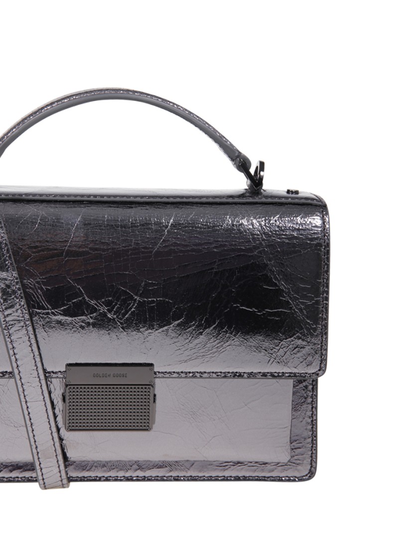 Golden Goose Rectangular Shape Patent Leather Cross-body Bag In Metallic