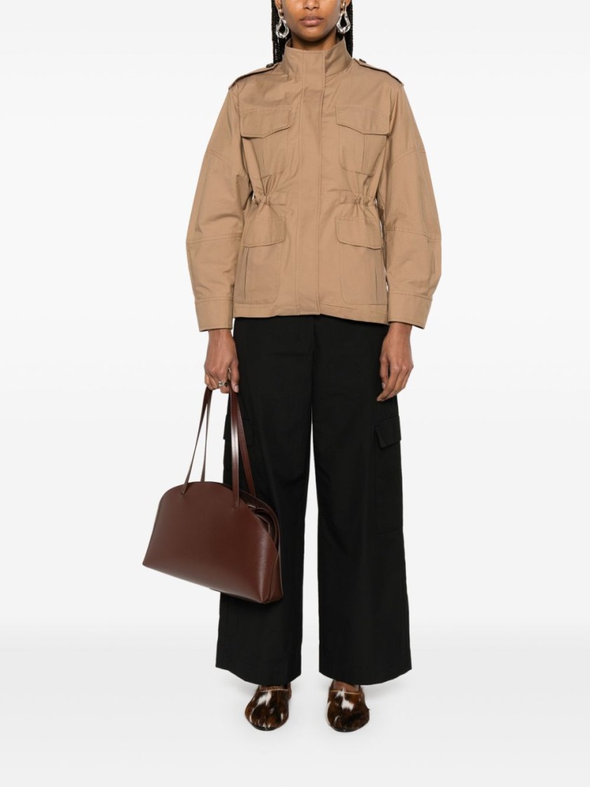 Max Mara Brown Parka With Fitted Waist In Neutral