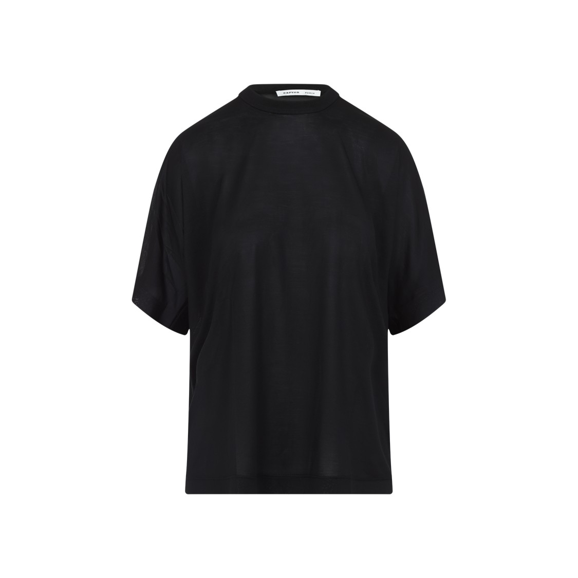 Carven Deep Black Silk T-shirt