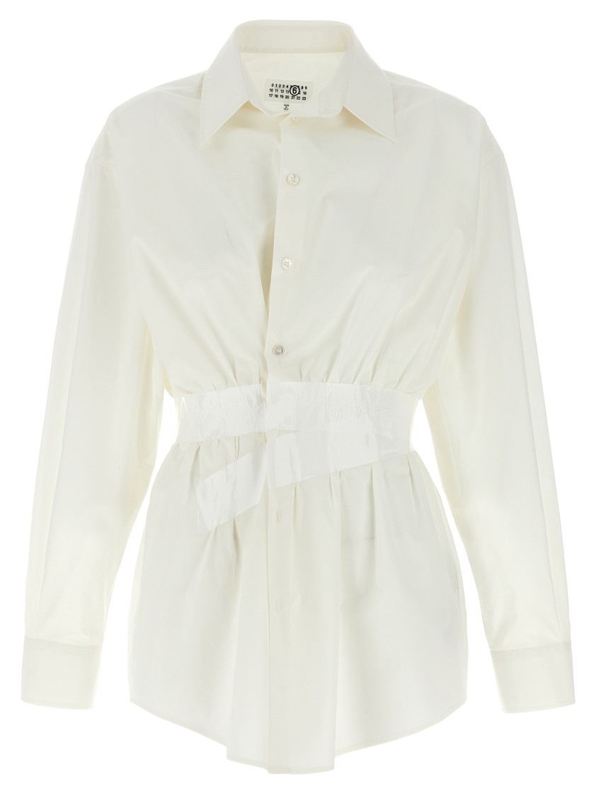 Mm6 Maison Margiela Mm6 By Maison Margiela Tailored Cotton Poplin Shirt In White