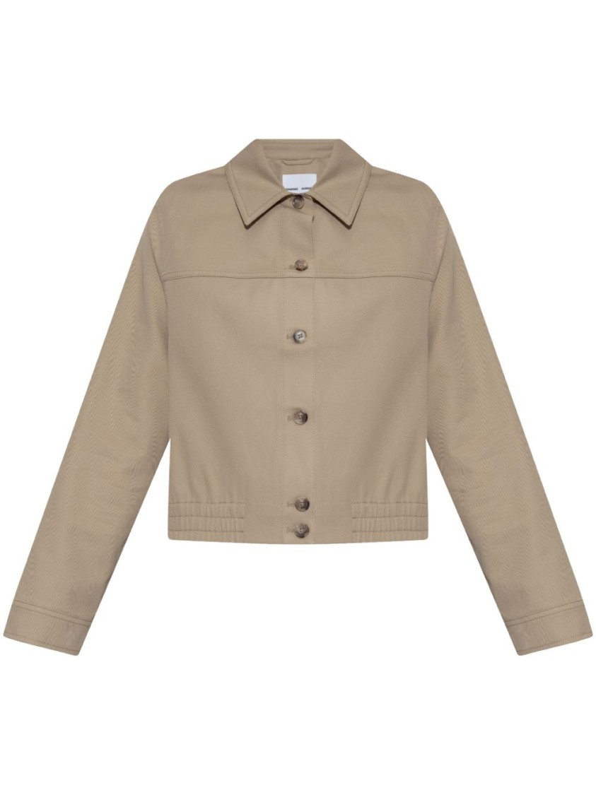 Samsoe & Samsoe Samsoe Samsoe Cropped Cotton Jacket In Neutrals