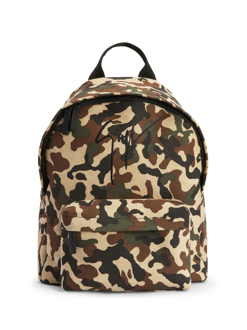Giuseppe Zanotti Bud Camouflage Logo Backpack In Black