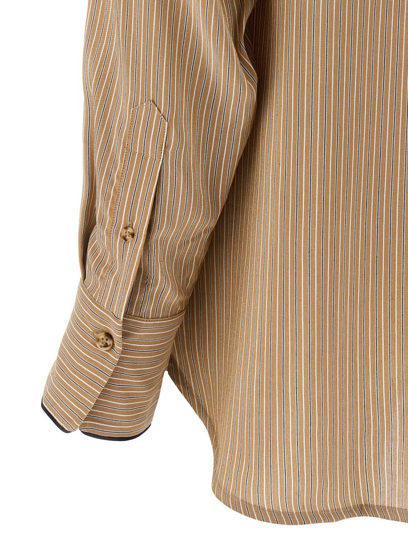 Victoria Beckham Piping Detail Pyjama Shirt And Blouse Brown