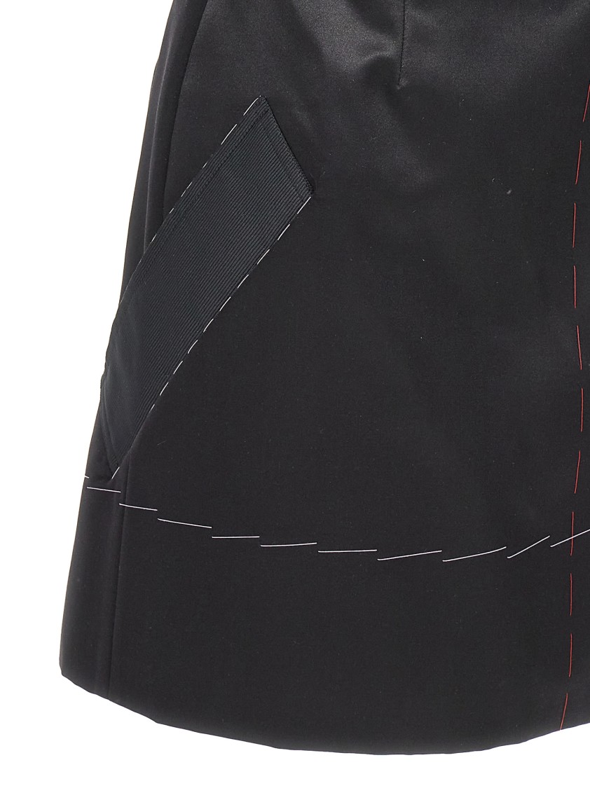 Maison Margiela Stitching Corset Dress Adjustable Straps In Black