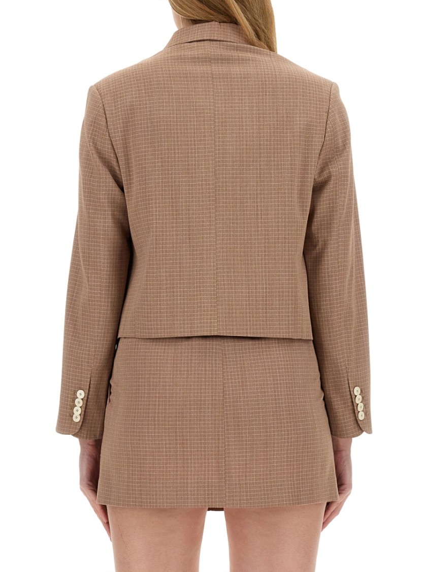 Alysi Lapel Long-sleeved Suit Jacket In Brown