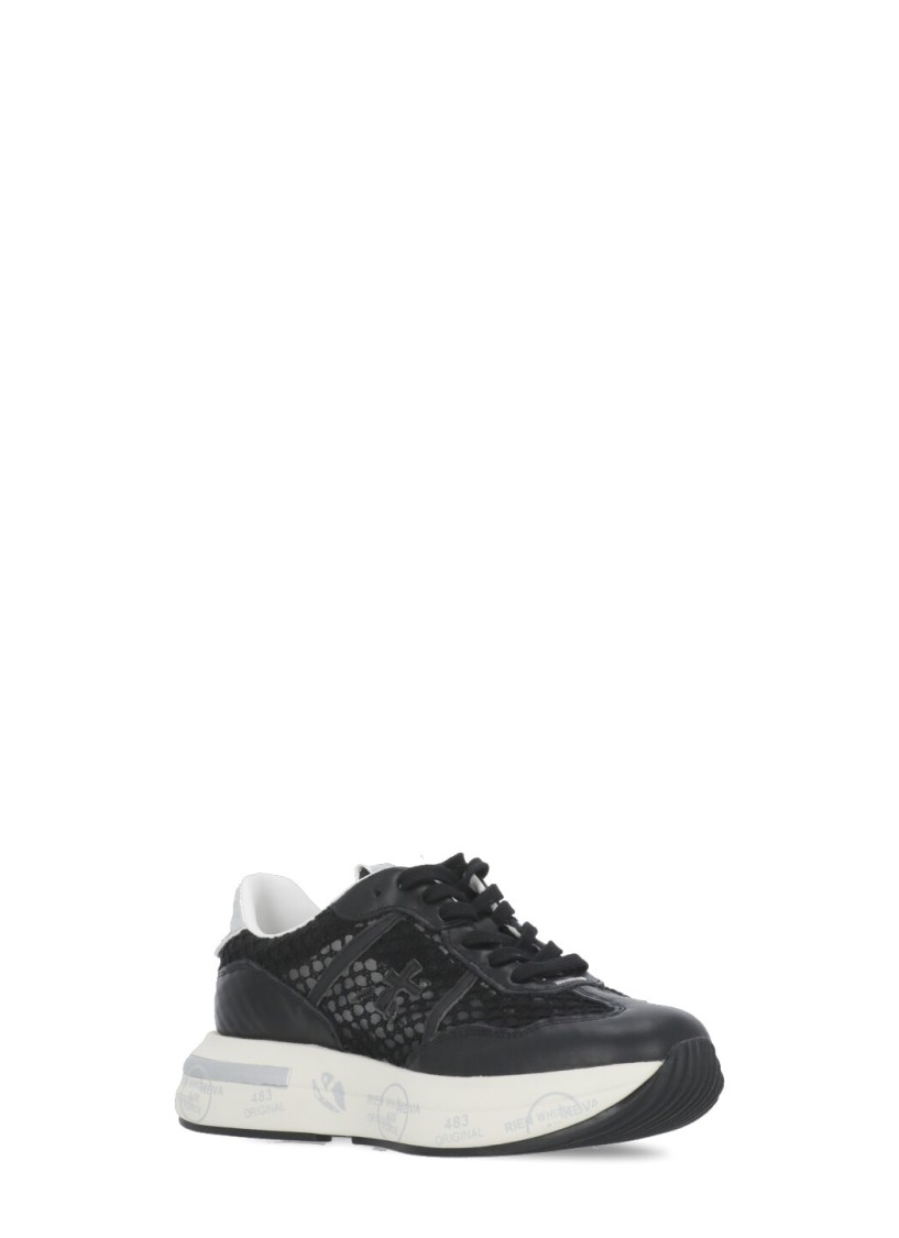 Premiata Mesh Panel Sneakers Metallic Accent