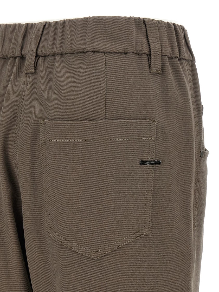 Brunello Cucinelli Elastic Waistband Trousers With Pockets And Loops