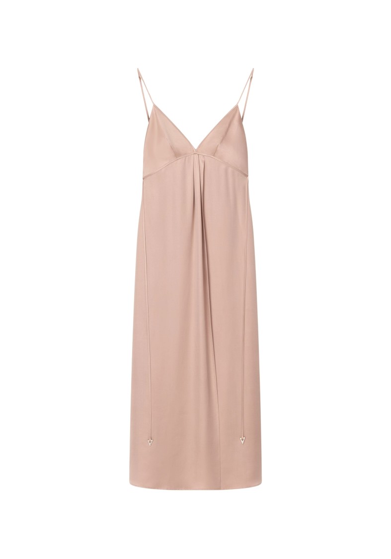 Shop Aeron Felicita - Satin A-line Maxi Dress In Pink