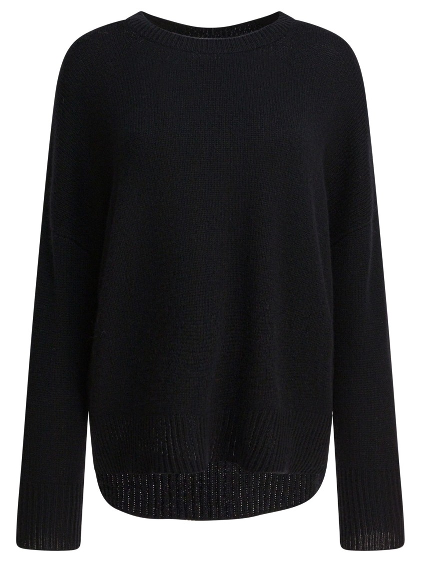 Lisa Yang Relaxed Fit Cropped Cashmere Sweater In Black