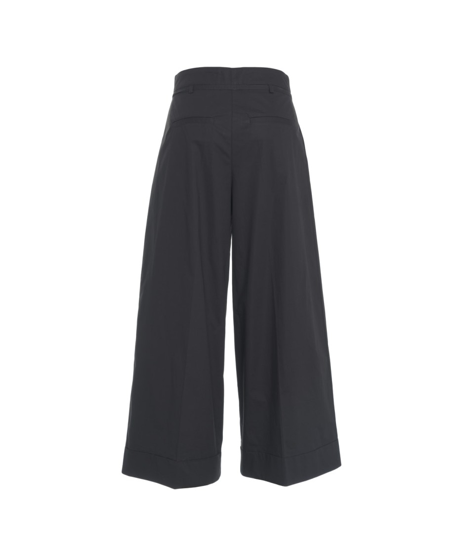 LIU •JO LIU JO CROPPED POPLIN TROUSERS WITH FLARED FIT