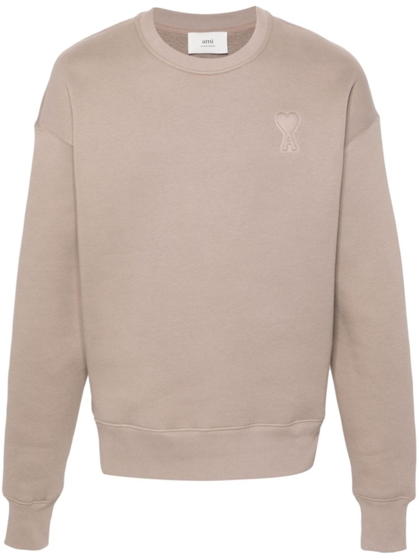 Ami Alexandre Mattiussi Ami Beige Casual Sweatshirt In Pink