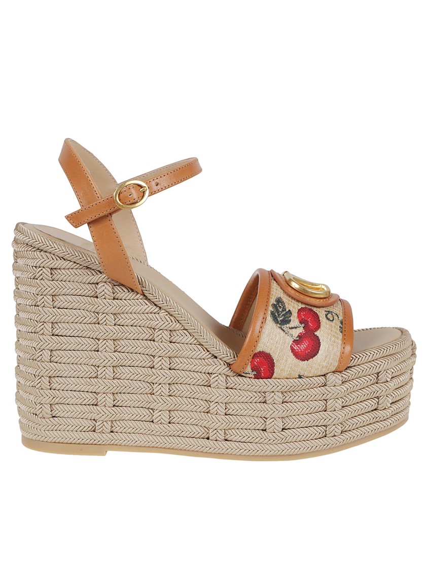 Valentino Natural Logo Wedges