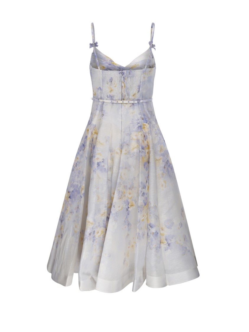 Shop Zimmermann Crush Twist Front Midi Dress In White