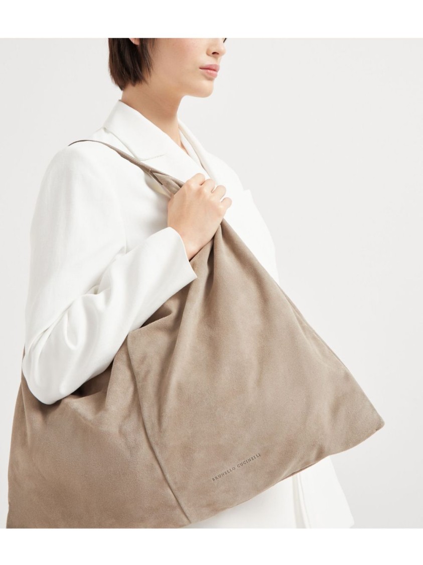 Brunello Cucinelli Women Suede Swing Hobo Bag