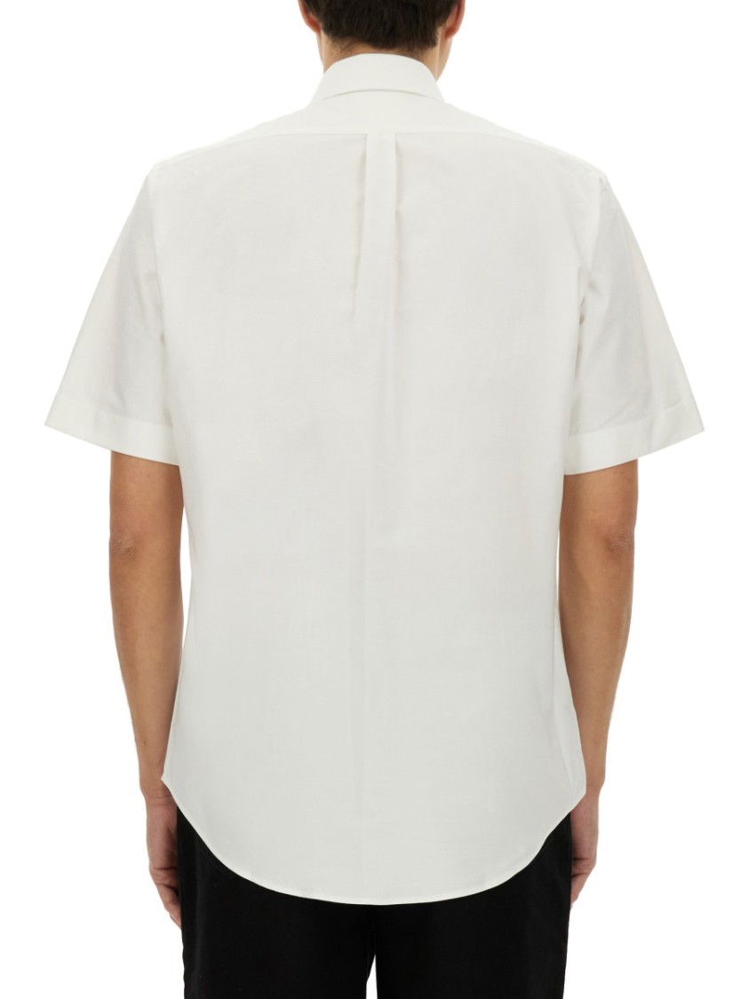 Givenchy Logo Hardware Long Sleeve Cotton Button-up In White