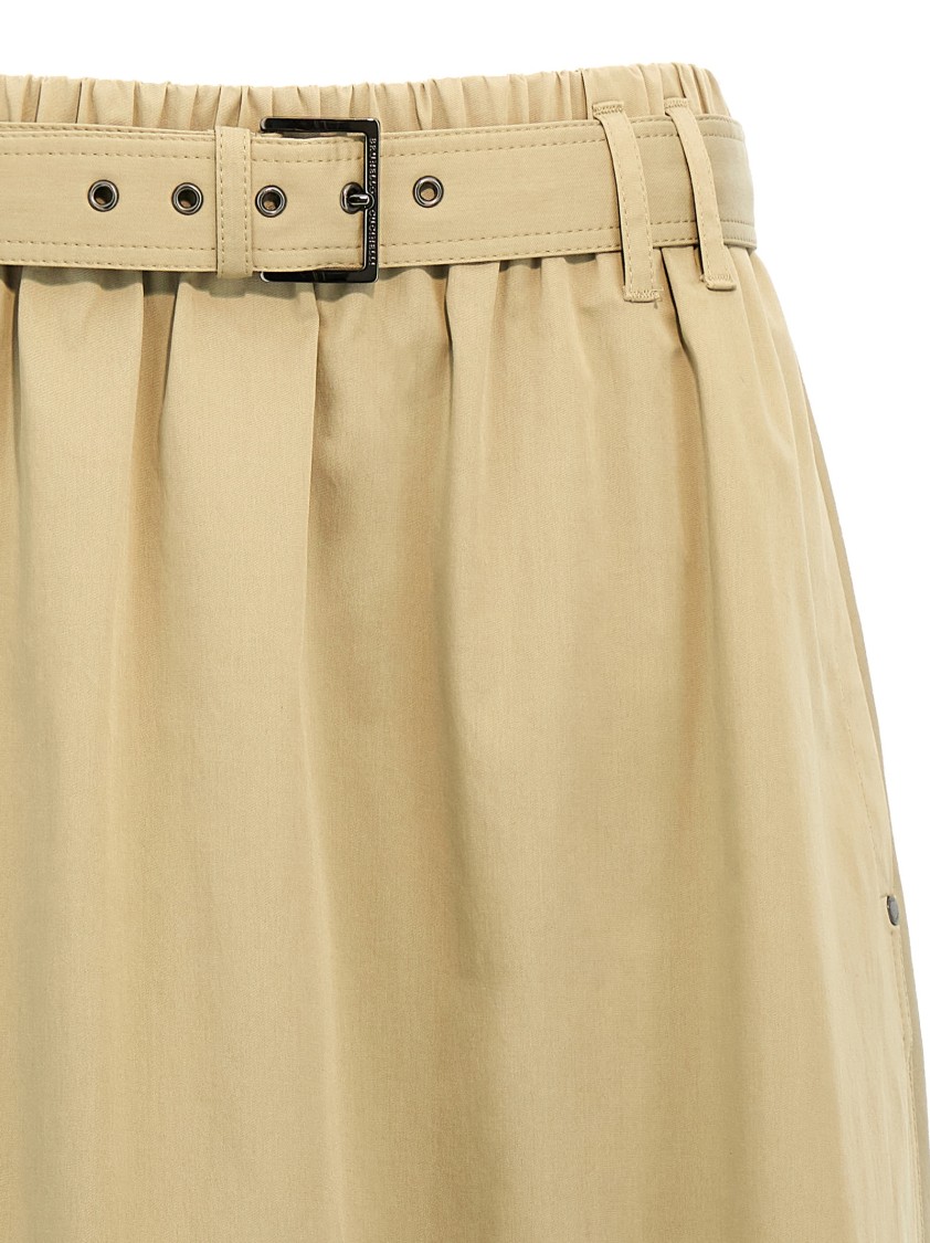 Brunello Cucinelli Cotton Midi Skirt With Elastic Waistband