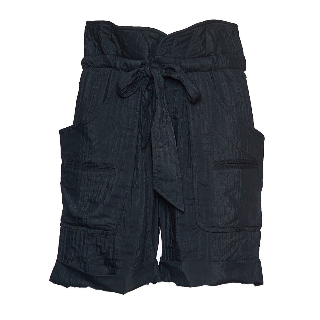 Isabel Marant Relaxed Fit Sereni Shorts With Crumpled Texture In Black