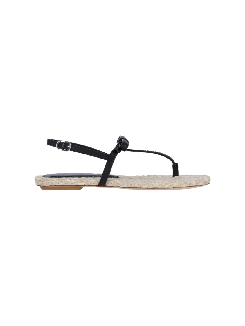 Stuart Weitzman Felicity Espadrillas Thong Sandals In Black