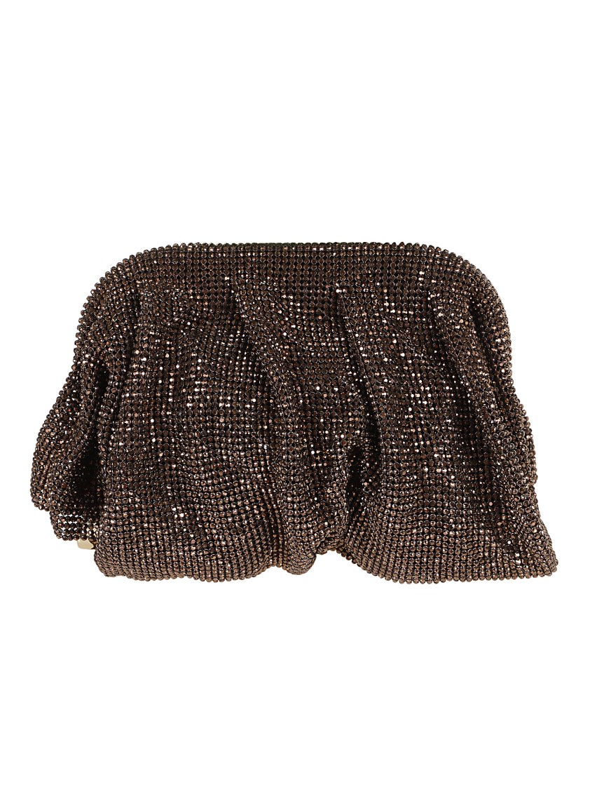 BENEDETTA BRUZZICHES BENEDETTA BRUZZICHES RHINESTONE MESH CLUTCH BAG WITH DIMENSIONS AND DESIGN 