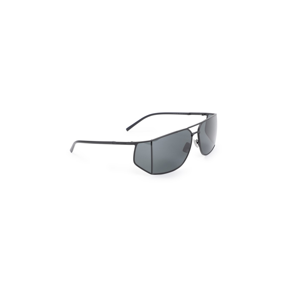 Saint Laurent Aviator Mask Sunglasses Double Bridge Slim Temples In Black