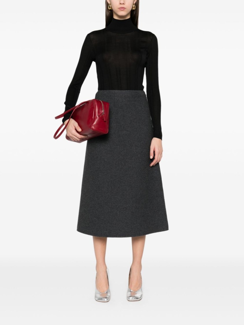 CARVEN CARVEN SILK TURTLENECK SWEATER WITH RIBBED HEM