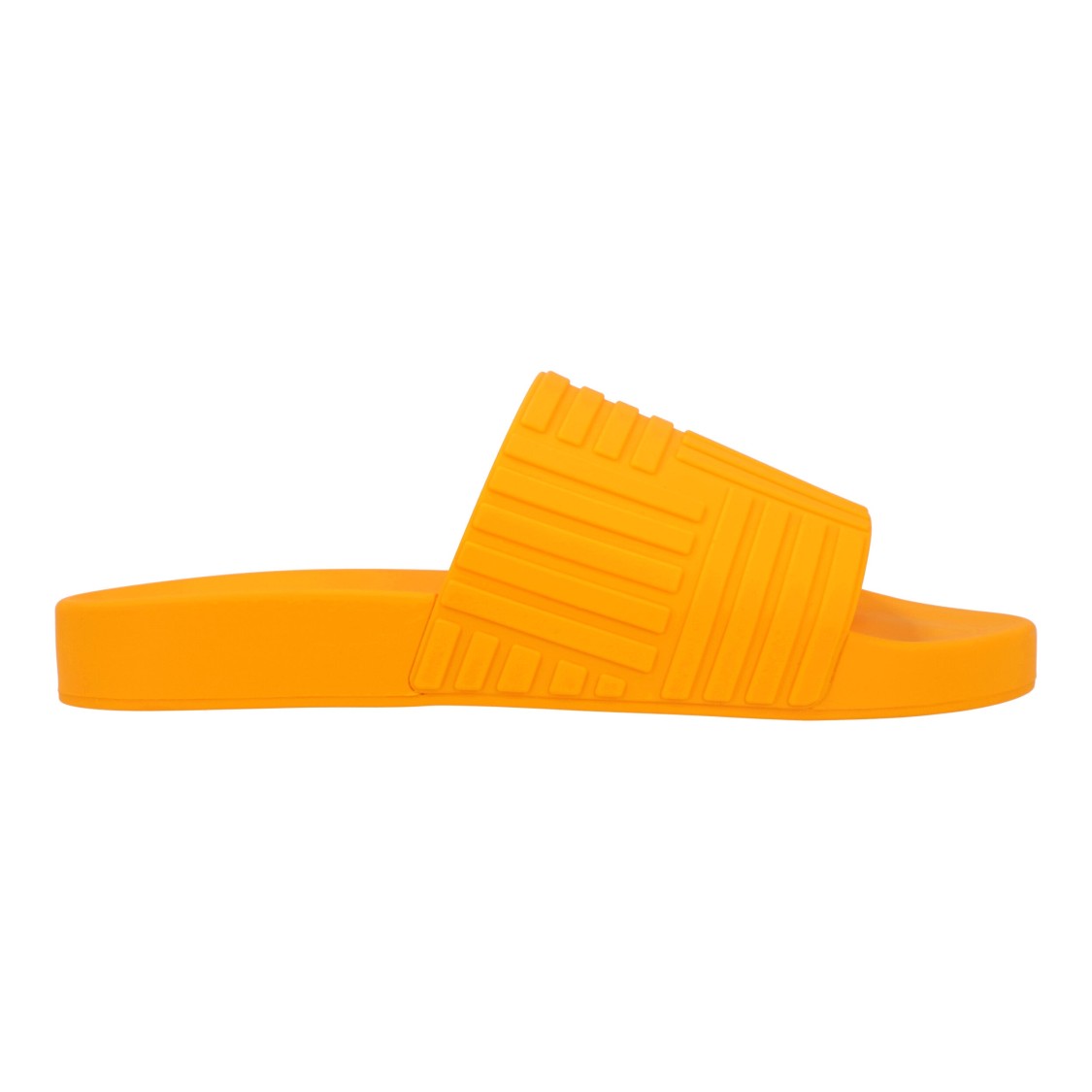Bottega Veneta Embossed Rubber Slides In Orange