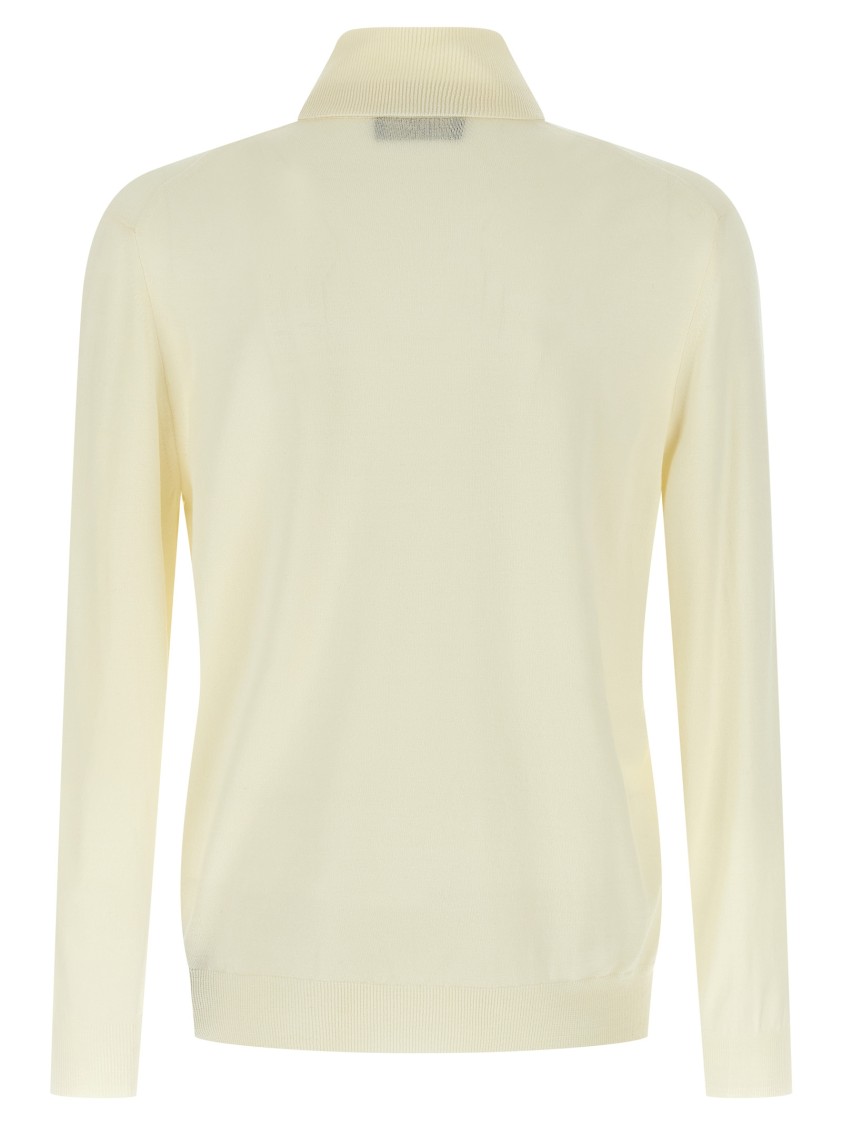 Zanone Turtleneck Sweater With Long Sleeves And Ribbed Finish In Yellow