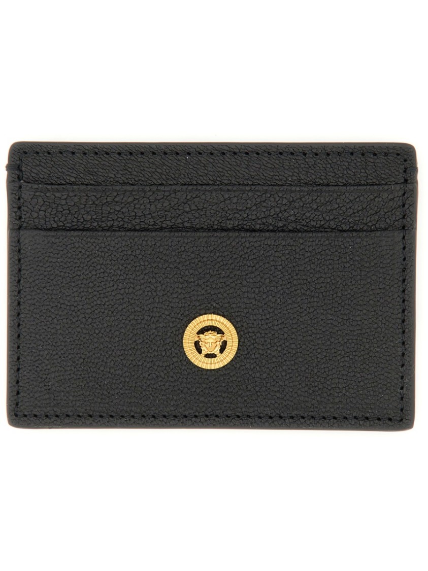 Versace Jellyfish Biggie Card Case In Black