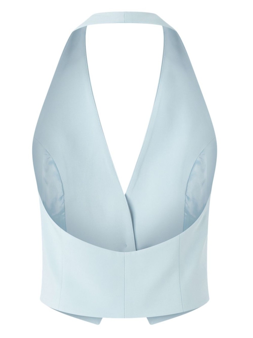 Shop Pinko Halter Neck Fitted Jacket In Blue