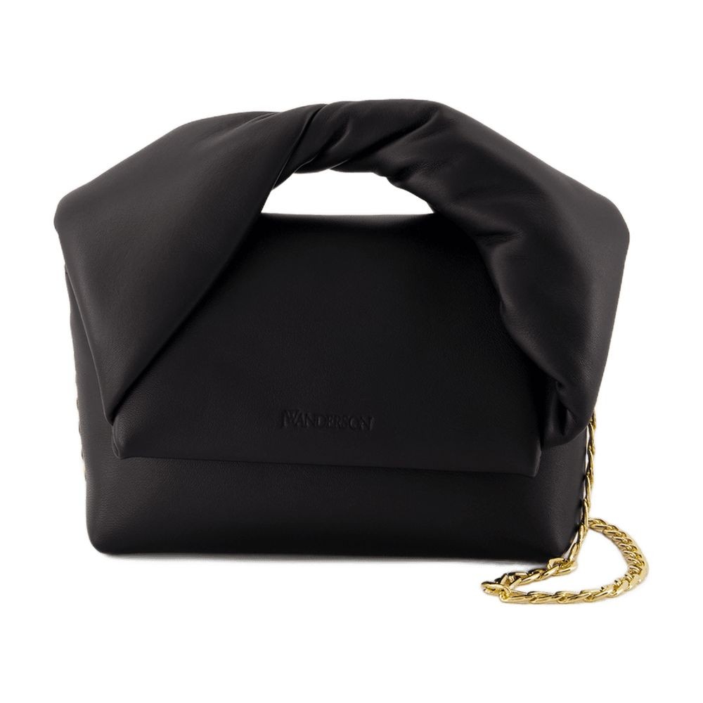 Shop Jw Anderson J. W. Anderson Small Twister Crossbody - Leather - Black