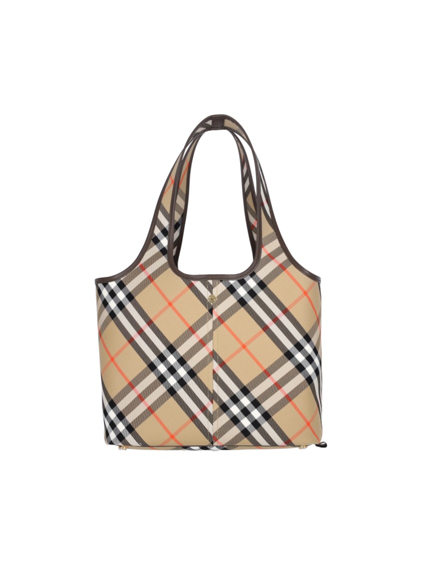 Burberry Check' Small Tote Bag – Beige In Neutrals