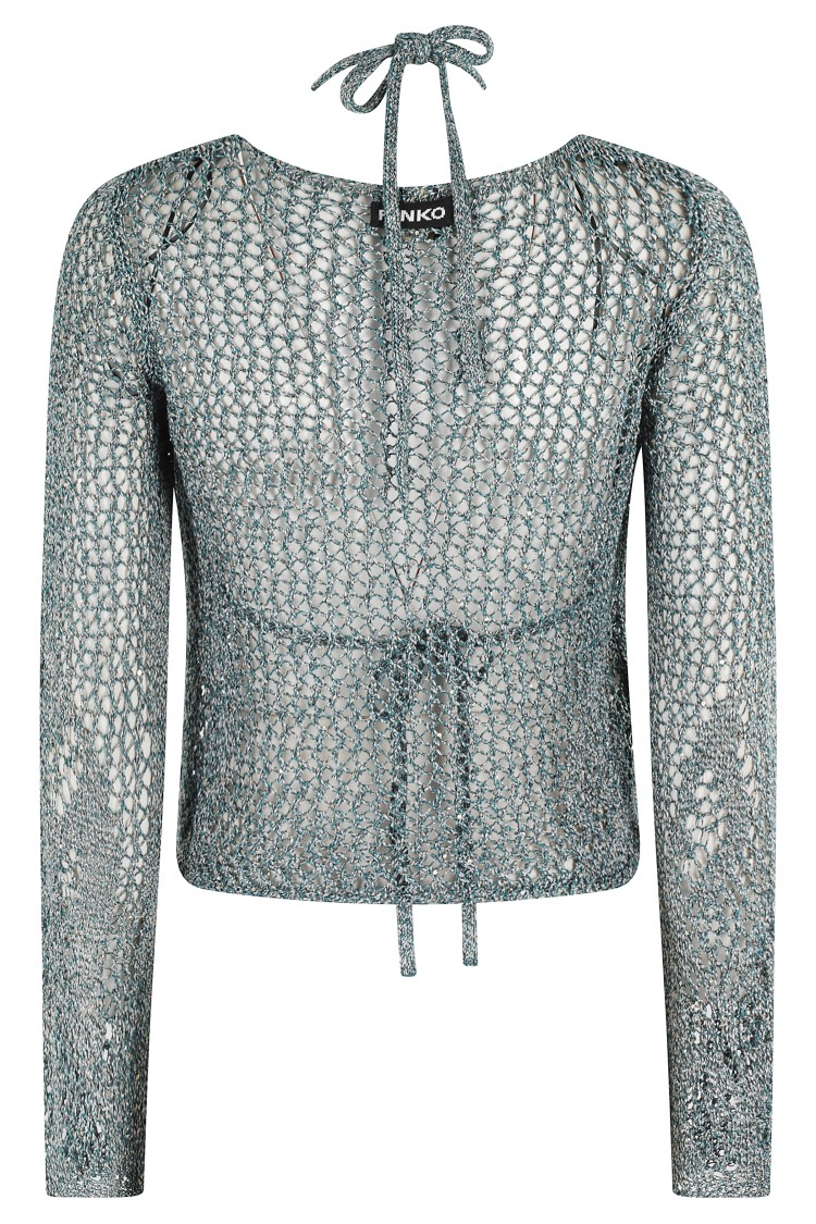 Pinko Denalo Maglia Nesh Openwork In Grey