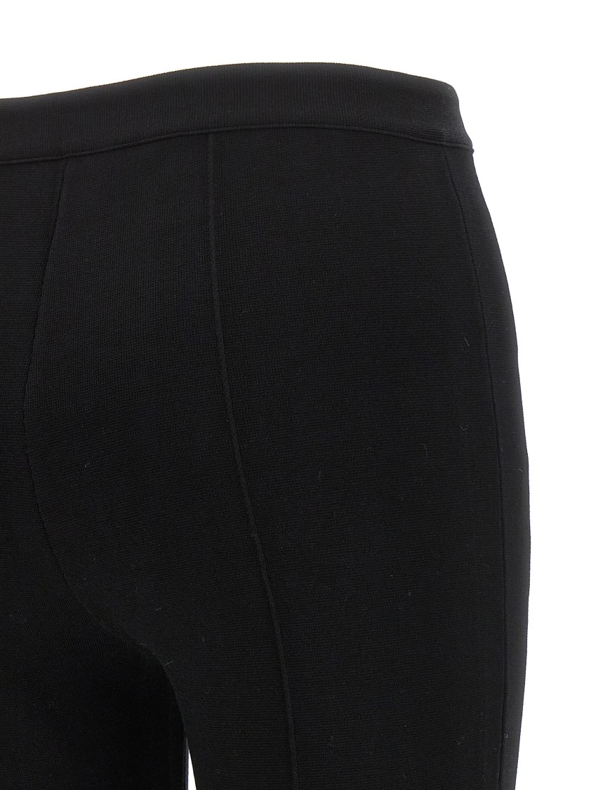 Theory Flared High Waist Stretch Pants With Seam Detailing In Black