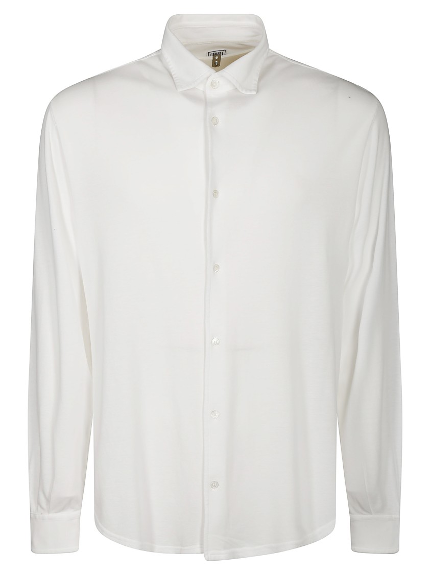 Fedeli Lightweight Cotton Button-up Shirt In Neutral