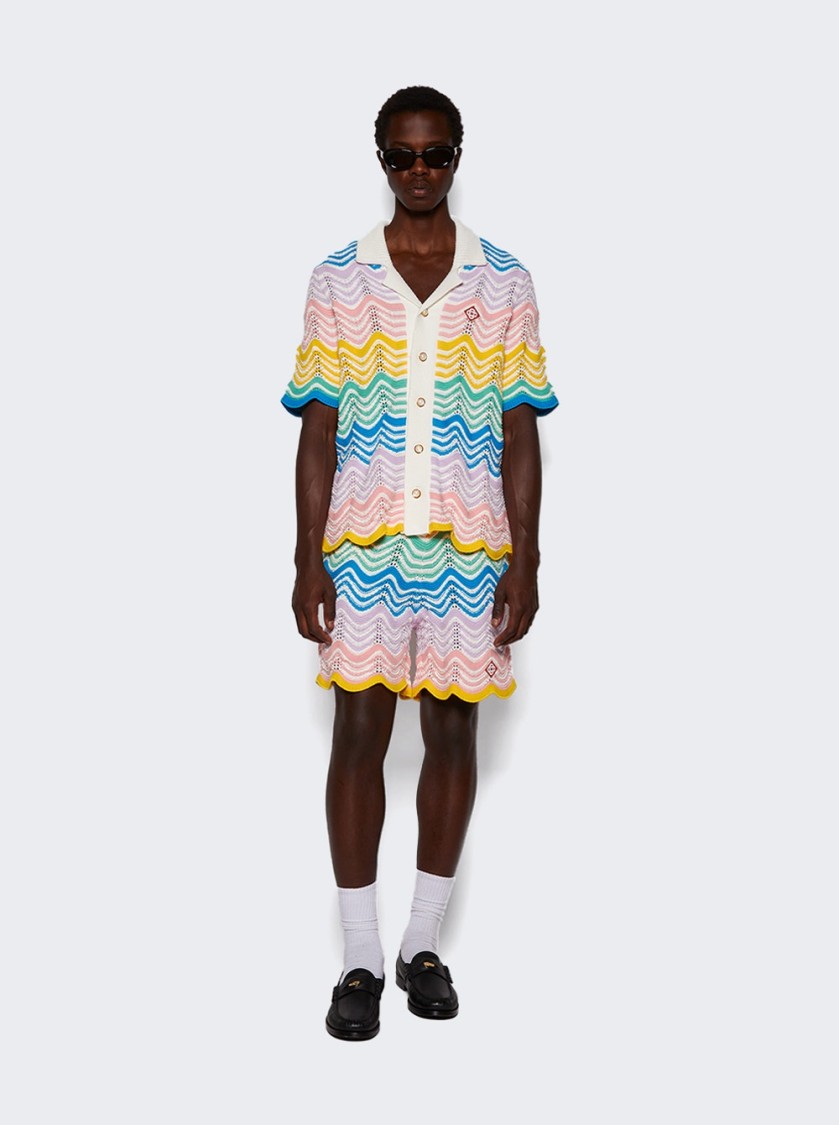 CASABLANCA CASABLANCA WAVE KNIT SHORTS GRADIENT