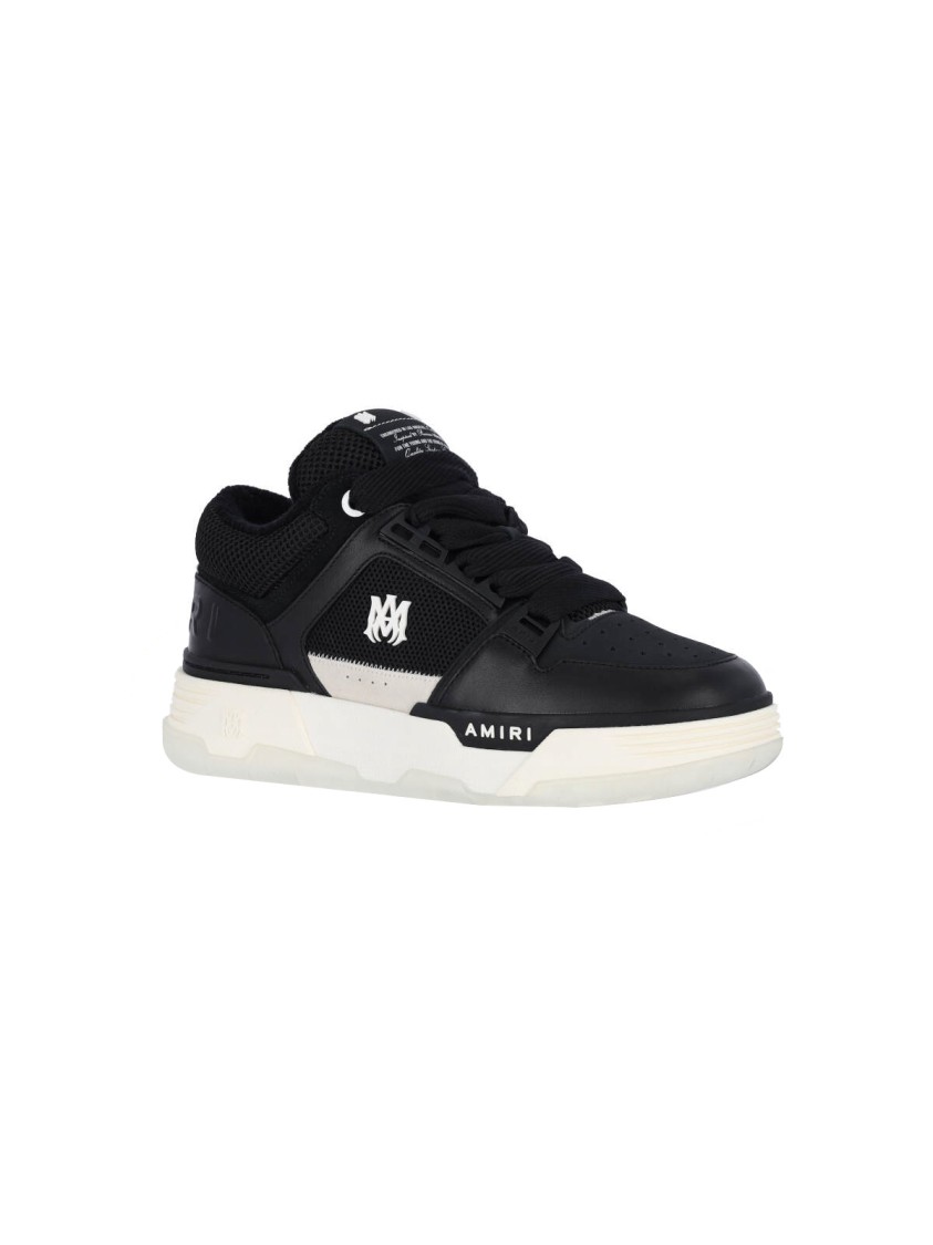 Amiri Black Low Top Sneakers With Logo Patch On The Tongue And Logo Lettering On The Heel In Leather Man In Black